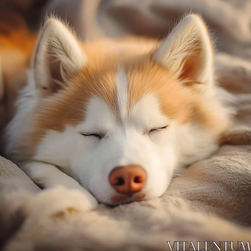 AI ART Peaceful Husky Resting