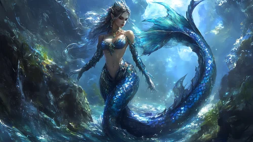 Mystical Mermaid of the Ocean Depths