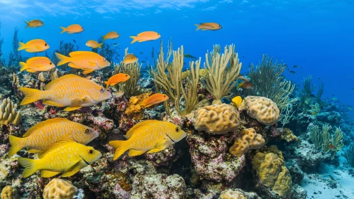 Underwater Scene: Fish and Coral Reef