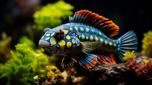 Colorful Fish in Aquarium - Bold Patterns and Figura Serpentinata Style