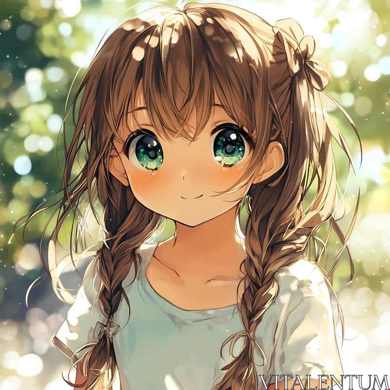 Magical Bokeh Anime Portrait AI Image