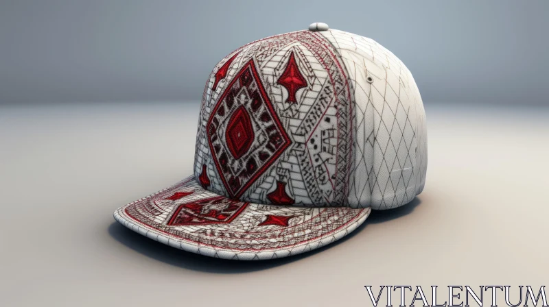 Diamond Print Baseball Cap with Eastern Motifs | Hyperrealistic Precision AI Image
