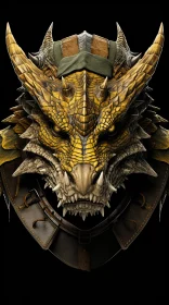 Dragon Head with Swords: Hyper-Detailed and Stylish Rendering