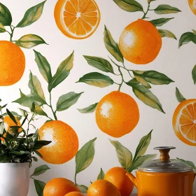 Vibrant Oranges and Green Leaves