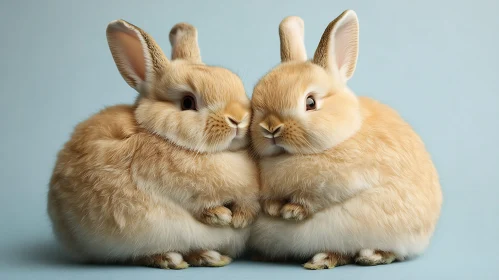 Pair of Cream-Colored Rabbits