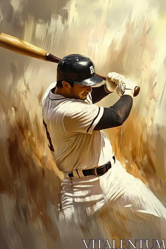 AI ART Dynamic Baseball Player in Artistic Motion  AI Generated Image