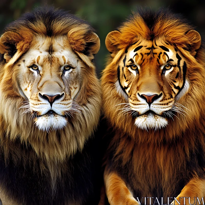 AI ART Lion and Tiger Hybrid Portrait