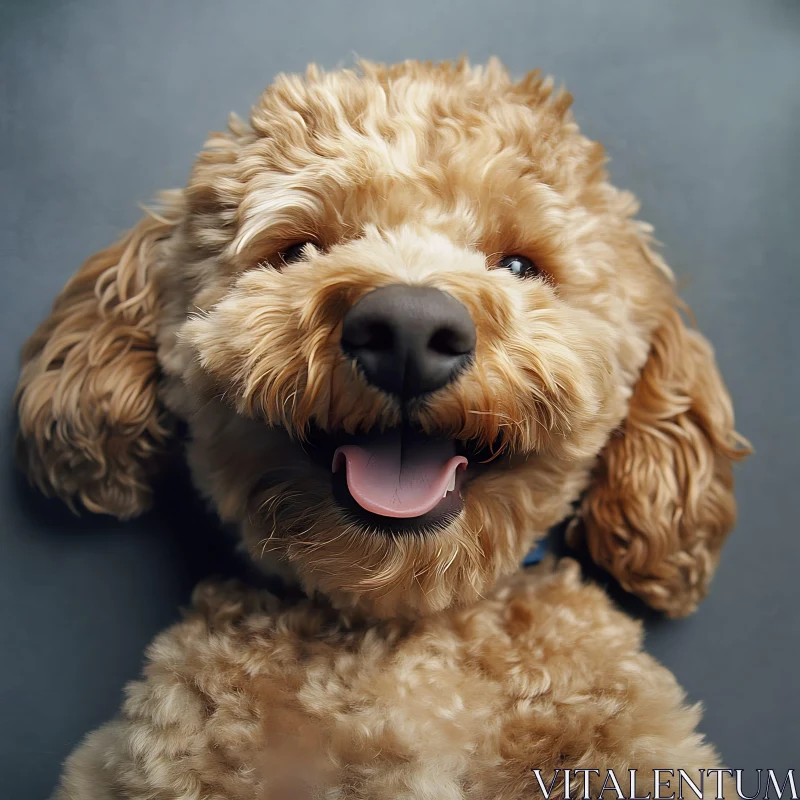 Joyful Golden Puppy with Curly Fur AI Image