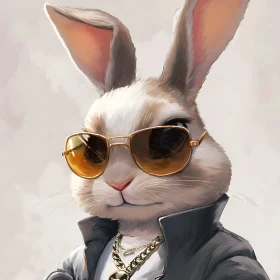 Stylish Rabbit Portrait