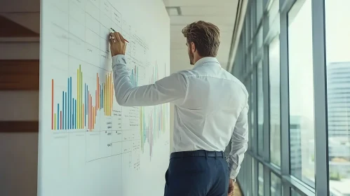 Man Analyzing Data Graphs in Office