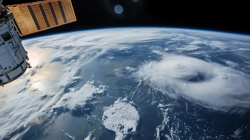 Hurricane Over Earth Seen From Space