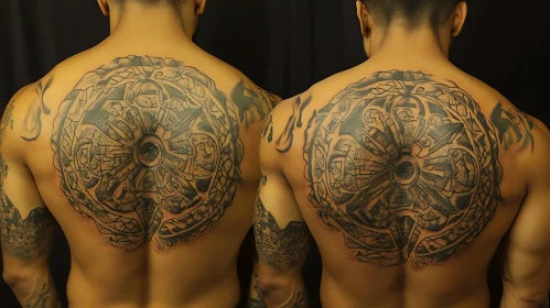 Intricate Tattoo Art on Man's Back