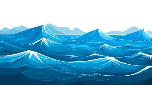 Stylized Ocean Waves Illustration