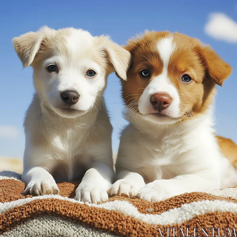 Charming Pair of Puppies AI Image