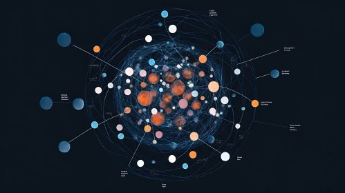 Connected Nodes and Lines Visualization