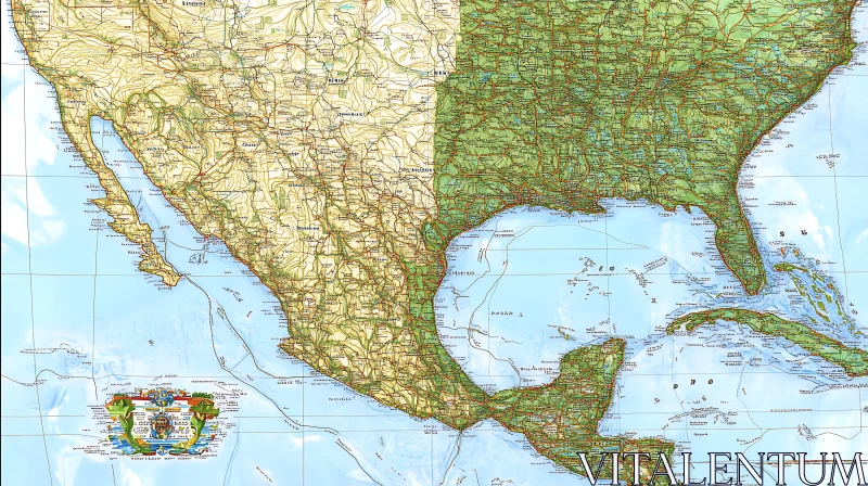 Geographic Representation of the Americas AI Image