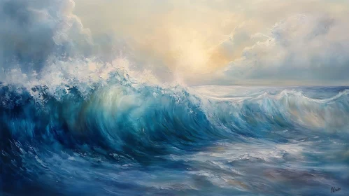 Blue Wave Painting for Sale