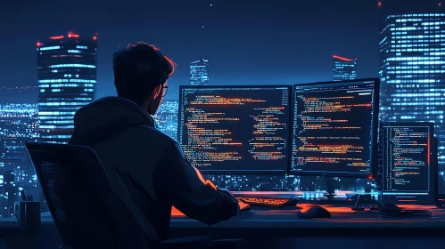 City View Coder at Night