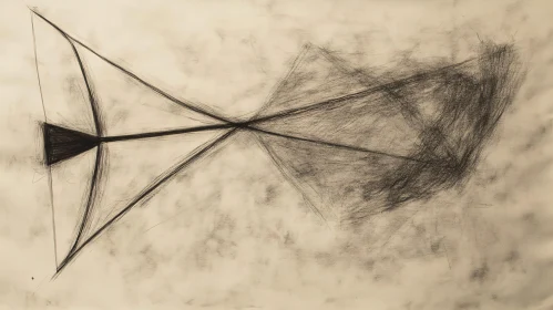 Geometric Charcoal Sketch: Abstract Composition