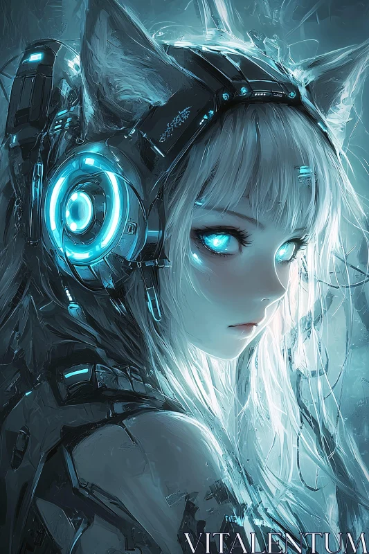 AI ART Cyberpunk Cat-Eared Anime Figure