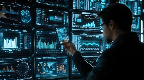 Man Analyzing Financial Data