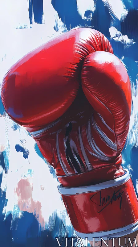 Powerful Red Boxing Glove Captured in Striking Detail AI Generated Image AI Image