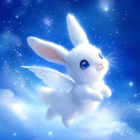 Angelic Bunny in a Celestial Dreamscape