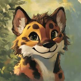 Whimsical Fox Art with Expressive Eyes