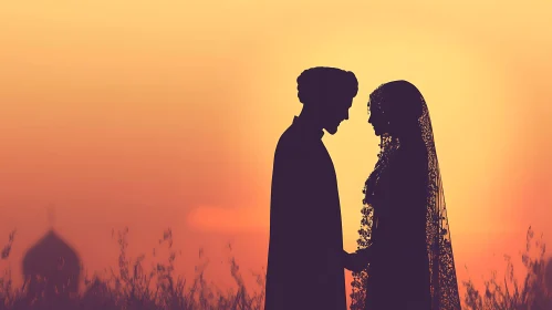 Sunset Wedding Silhouette
