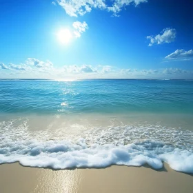 Seascape with Waves and Sunlight