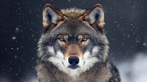 Wolf in winter forest