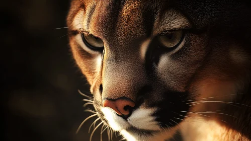 Close-Up of a Wild Cougar