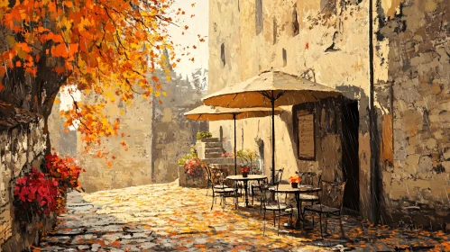 Cozy Outdoor Cafe in Autumn