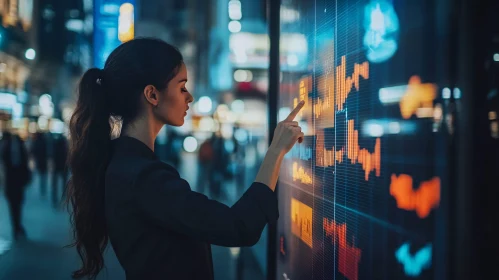 Woman Analyzing Stock Market Data