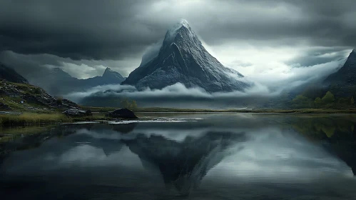 Mountain Reflection in Calm Waters