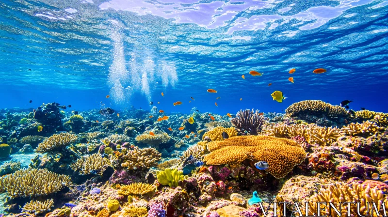 Oceanic Coral Reef Ecosystem with Fish AI Image