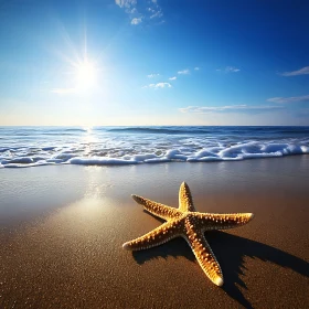 Seaside Starfish: A Coastal Beach Still Life