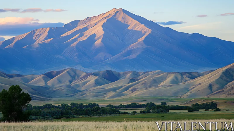 Serene Mountain Vista AI Image