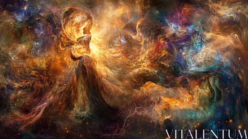 Cosmic Dance of Light and Shadow AI Image