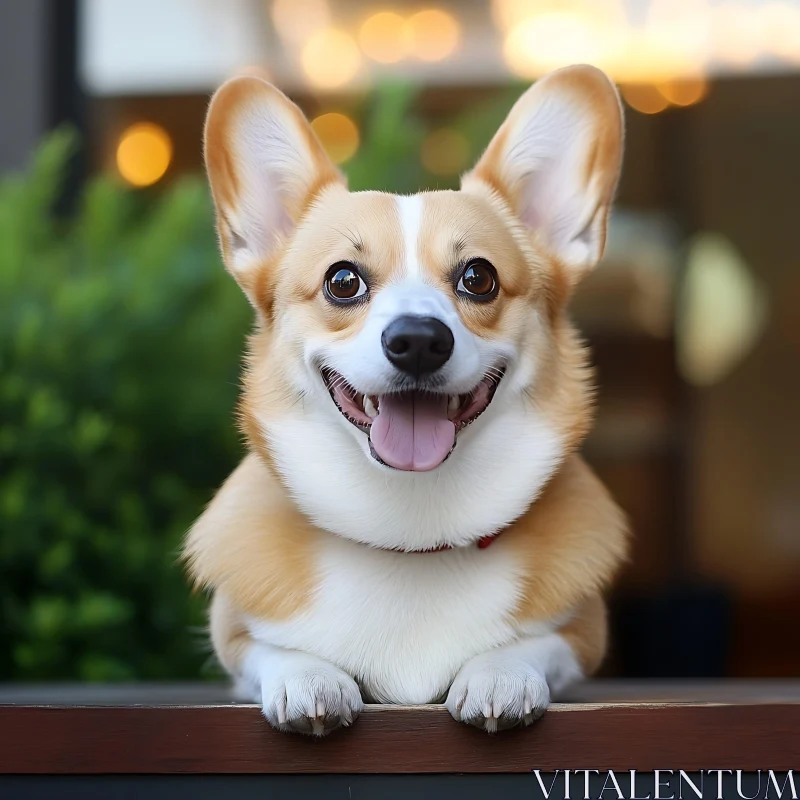 Joyful Corgi Portrait AI Image