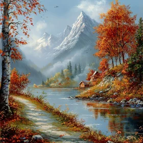 Autumnal Lake and Mountain Serenity