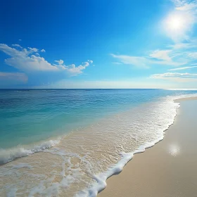 Seascape Serenity: Waves and Sunlight