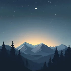 Night Mountain Landscape