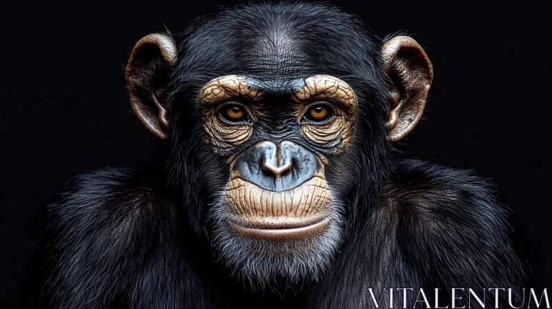 AI ART Chimpanzee Close-Up