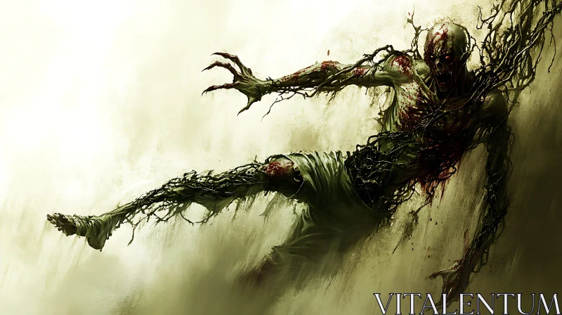 AI ART Undead Thorns: A Zombie's Descent