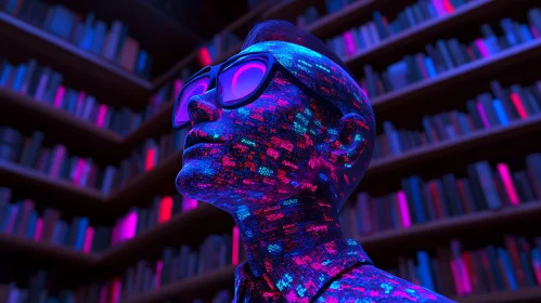 Virtual Reality Character in Library