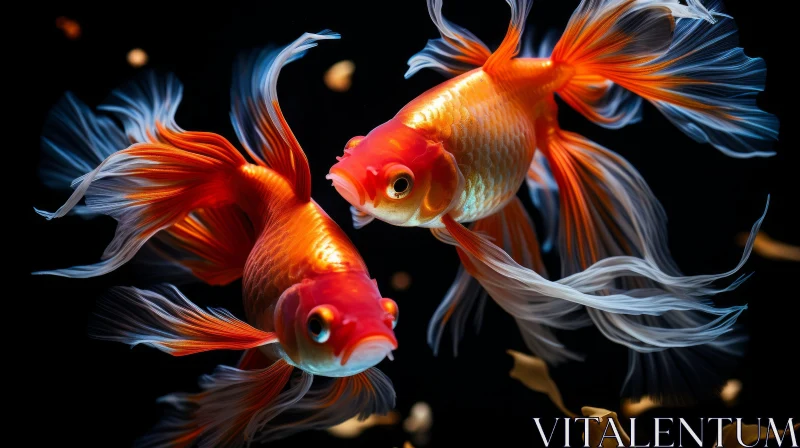 Elegant Fish Swimming in Intense Light - Artistic Photo AI Image