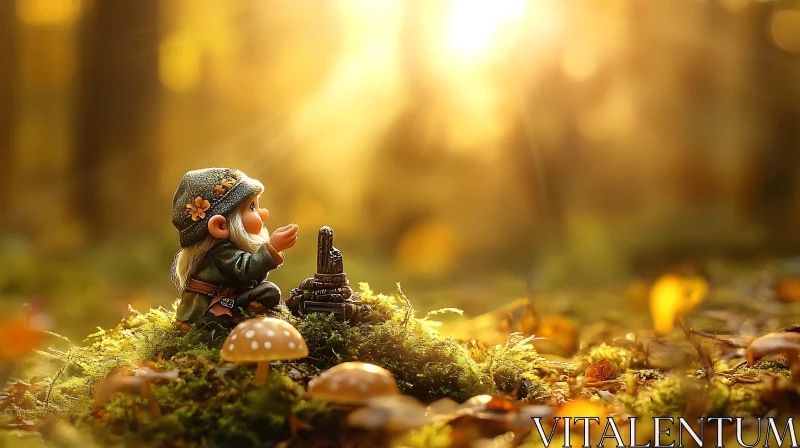 Gnome in the Sunlight AI Image