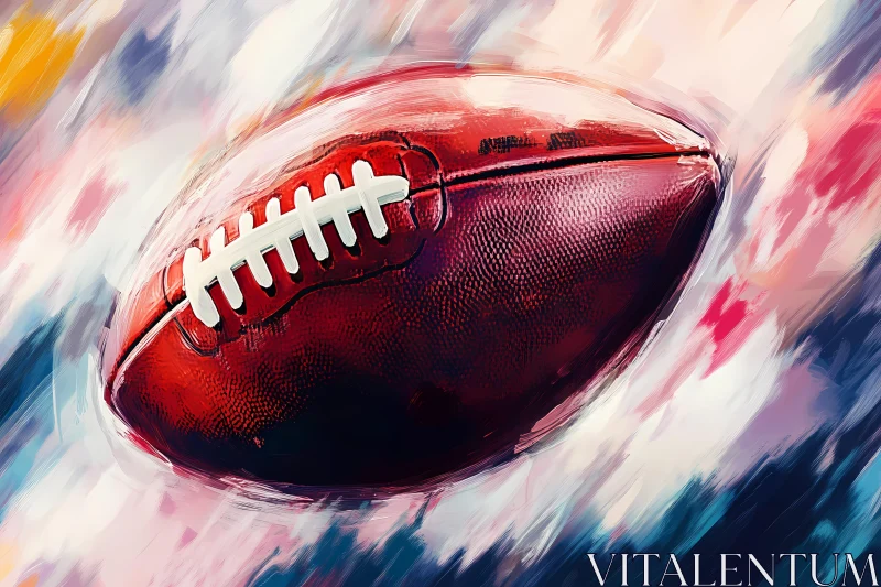 Artistic Illustration of American Football in Motion AI Image