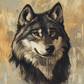 Artistic Wolf Head Painting